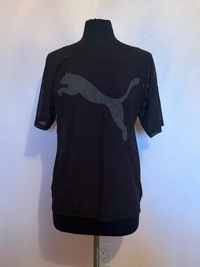 Puma Black Short Sleeve Logo Tee